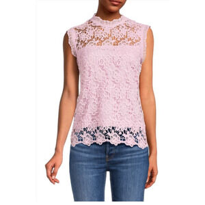 NANETTE lepore Sleeveless Lace Top Purple Small (2-6)